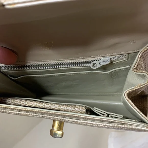 Vintage Gucci Lizard Front Flap Twist Lock Mini Bag - Picture 13 of 15